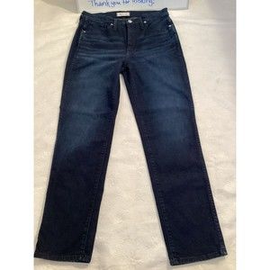 Madewell Stovepipe Birchland Dark High-Rise Straight Leg Jeans 28 Tall AG162